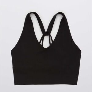 Aerie Black Sports Bra with Strappy Racerback